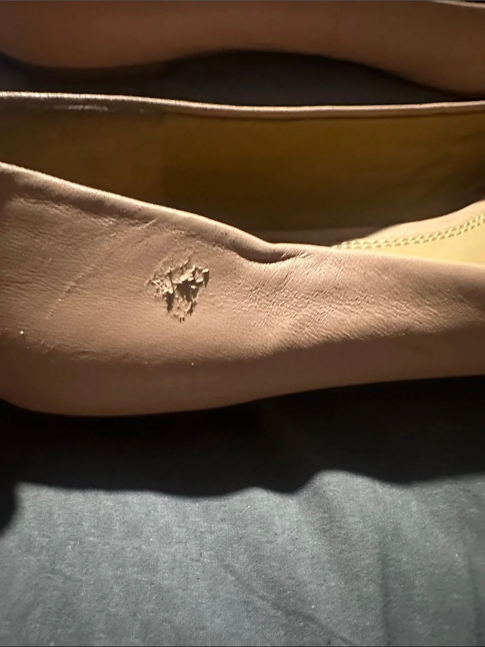 Tory Burch Blush Pink Leather Logo Ballet Flats